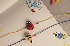 Crochet Rakhi -⚬- Beetle & Bee Kids Rakhi (Set of 2) 36