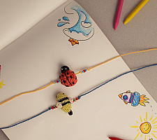 Crochet Rakhi -⚬- Beetle & Bee Kids Rakhi (Set of 2) 36