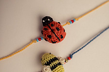 Crochet Rakhi -⚬- Beetle & Bee Kids Rakhi (Set of 2) 36