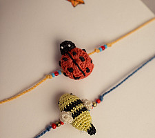 Crochet Rakhi -⚬- Beetle & Bee Kids Rakhi (Set of 2) 36