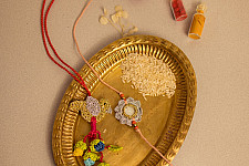Crochet Rakhi -⚬- Rakhi & Lumba Set Paakhi Seepi (Set of 2)