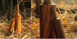 Sankhla | Handcrafted Vase - Teak Wood ( Set of Two)