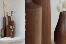 Sankhla | Handmade Walnut Wood Vases ( Set of Six)