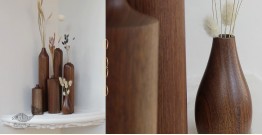 Sankhla | Handmade Walnut Wood Vases ( Set of Six)