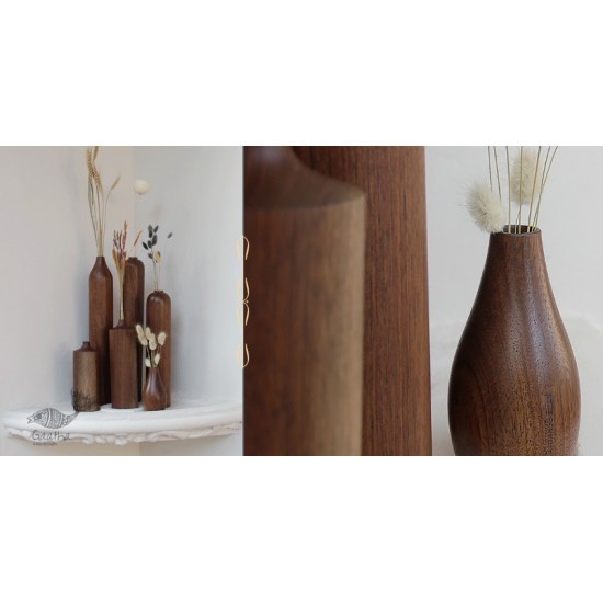 shop Handmade Walnut Wood Vases ( Set of Six)