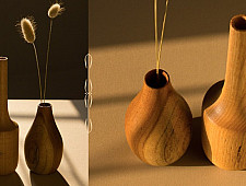 Sankhla | Wooden Miniature Vase (Set of Two)