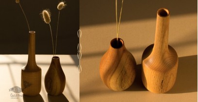 Sankhla | Wooden Miniature Vase (Set of Two)