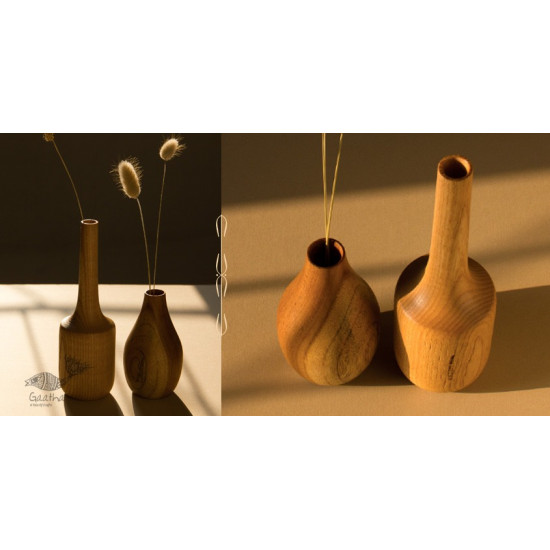 shop Wooden Miniature Vase (Set of Two)