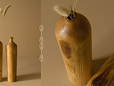 Sankhla | Wooden Miniature Vase ( Set of Two)