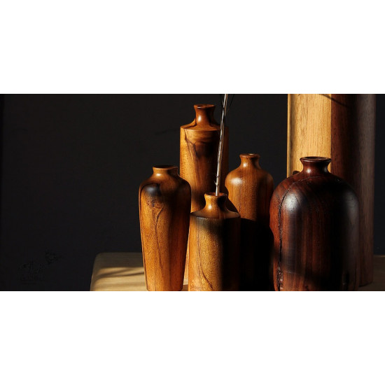 shop Handcrafted wooden vase