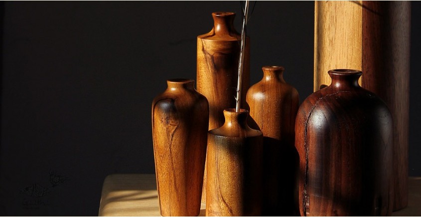 shop Handcrafted wooden vase