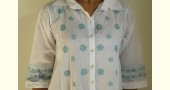 handloom Cotton chikankari hand Embroidered Tunic -  white color