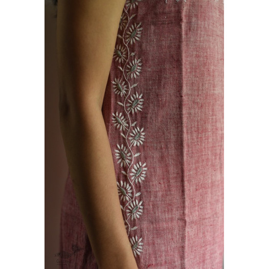 handloom Cotton chikankari Embroidered Kurti