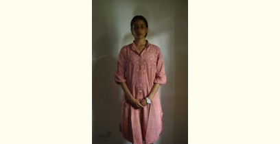 Tahzeeb . तहज़ीब | Handloom Cotton - Hand Embroidered Designer Tunic