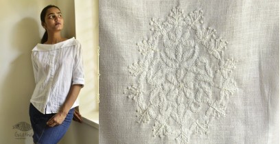 Tahzeeb . तहज़ीब ✽ Handloom Cotton ✽ Hand Embroidered Top ✽ 7