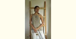 Tahzeeb . तहज़ीब ✽ Handloom Cotton ✽ Hand Embroidered Halter neck Top ✽ 16A