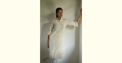 Tahzeeb . तहज़ीब ✽ Handloom Cotton ✽ Hand Embroidered Tunic ✽ 22