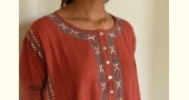 Handloom Cotton - Hand Embroidered   Full sleeve Kalidar Kurta