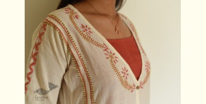 Tahzeeb . तहज़ीब ~ Handloom Cotton & Hand Embroidered Two Piece Kurta