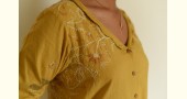 Handloom Cotton & Hand Embroidered Yellow Tunic
