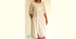 Tahzeeb . तहज़ीब ~ Handloom Cotton - Hand Embroidered Angrakha Off White Kurta