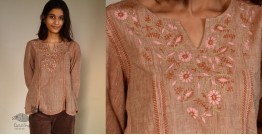 Tahzeeb . तहज़ीब ~ Cotton Chikankari Embroidered Full Sleeve Top