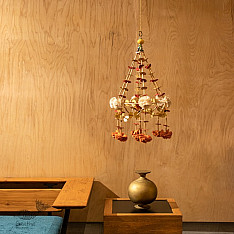 Senses Play ▣ Handmade Banana Fiber Paper ▣ Genda Phool Jhoomar - White - Tangerine ▣ 3