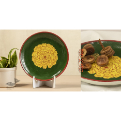 Senses Play ▣ Genda Phool Jaipur Pottery ▣ Wall decor & Serving Platters - Green ▣ 28