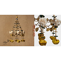 Senses Play ▣ Handmade Banana Fiber Paper ▣ Genda Phool Jhoomar - White - Mustard ▣ 4
