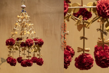 Senses Play ▣ Handmade Banana Fiber Paper ▣ Gulab Phool Jhoomar - Red ▣ 37