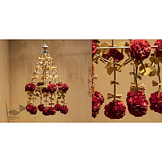 Senses Play ▣ Handmade Banana Fiber Paper ▣ Gulab Phool Jhoomar - Red ▣ 37