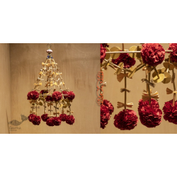 Senses Play ▣ Handmade Banana Fiber Paper ▣ Gulab Phool Jhoomar - Red ▣ 37