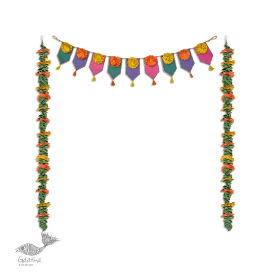 designer decorative flower hanging Toran - Genda Kutch Toran