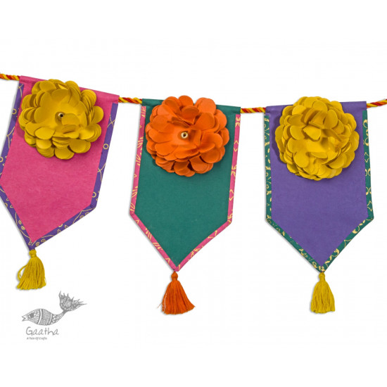 designer decorative flower hanging Toran - Genda Kutch Toran