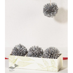 Senses Play ▣ Handmade Banana Fiber Paper ▣ Christmas Decoration - Grey ▣ 43