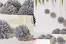 Senses Play ▣ Handmade Banana Fiber Paper ▣ Christmas Decoration - Grey ▣ 43