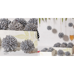 Senses Play ▣ Handmade Banana Fiber Paper ▣ Christmas Decoration - Grey ▣ 43