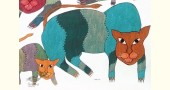 tribal gond painting - Big Cat 