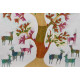 tribal gond painting of tree and deers