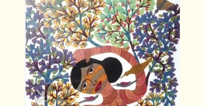 Gond Tribal Canvas Painting - Forest (3' x 4')