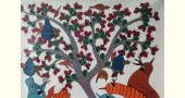 tribal gond painting-Peahen 