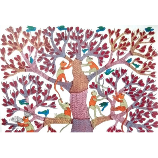 tribal gond painting- Tigers