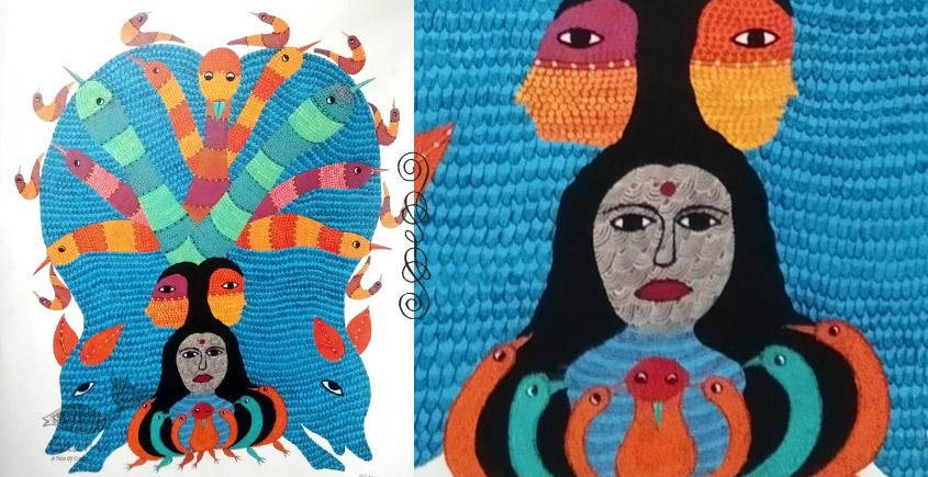 tribal gond painting artistic-pattern