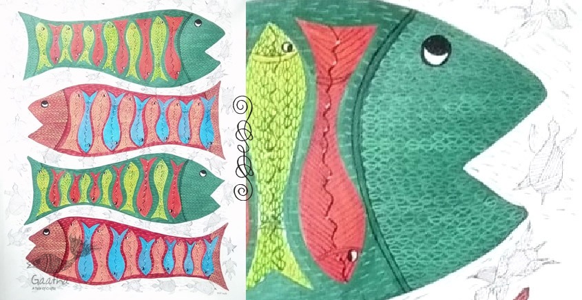 tribal gond painting- Fish