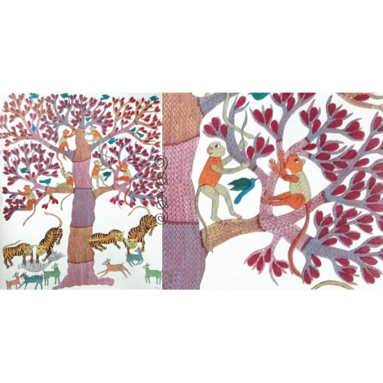 tribal gond painting- Tigers