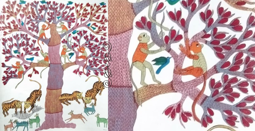 tribal gond painting- Tigers
