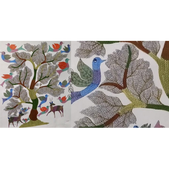 tribal gond painting- Tree