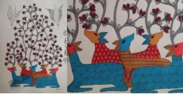 Gond Tribal Painting - Tree on Horns (11" x 14") - 21