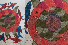 Gond Tribal Painting - Turtle  (11" x 14")