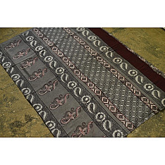 Saanjhh . साँझ | Dabu Block Printed Cotton Saree - Butterfly motif